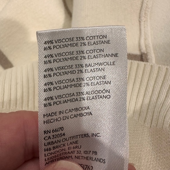 Free People Cream and Tan Striped Turtleneck Sweater Women's Large - Picture 8 of 8